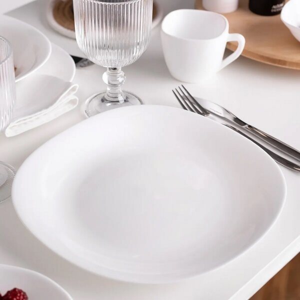 Altom Zestaw płytkich talerzy ze szkła opalowego White harmony 28 cm, 6 szt