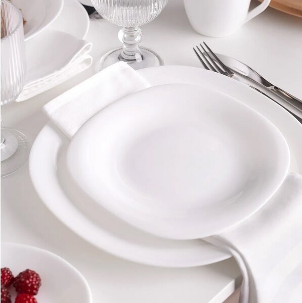 Altom Zestaw płytkich talerzy ze szkła opalowego White harmony 28 cm, 6 szt