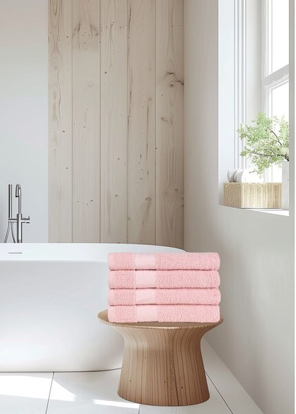 Różowe bawełniane ręczniki frotte zestaw 4 szt. 50x100 cm – Good Morning