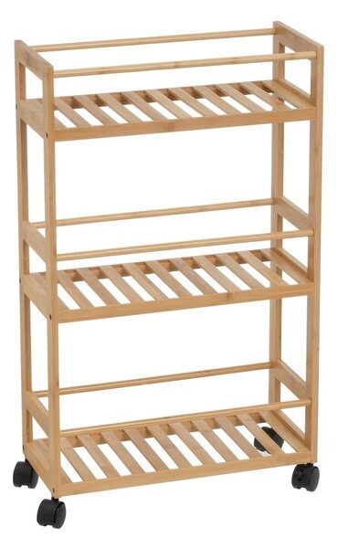 Bambusowy regał na kółkach w naturalnym kolorze 44x75 cm – Casa Selección