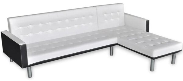 Sofa naroÅ¼na z funkcjÄ rozkÅadania, sztuczna skÃ³ra, biaÅa