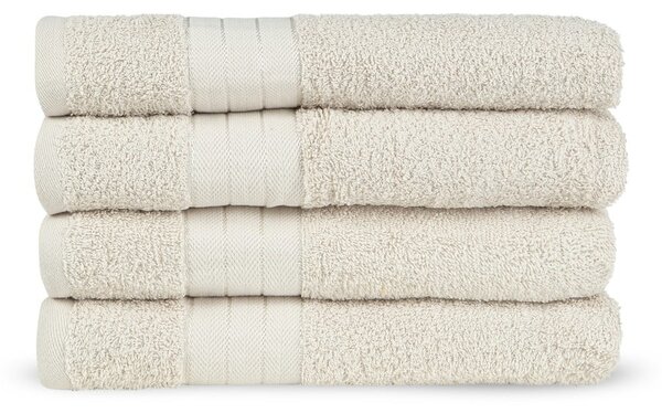 Beżowe bawełniane ręczniki frotte zestaw 4 szt. 50x100 cm – Good Morning