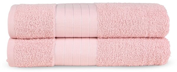 Różowe bawełniane ręczniki kąpielowe frotte zestaw 2 szt. 70x140 cm – Good Morning