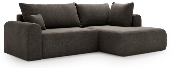 Narożnik L Prawy z funkcją spania i pojemnikiem Savana Bis Szary