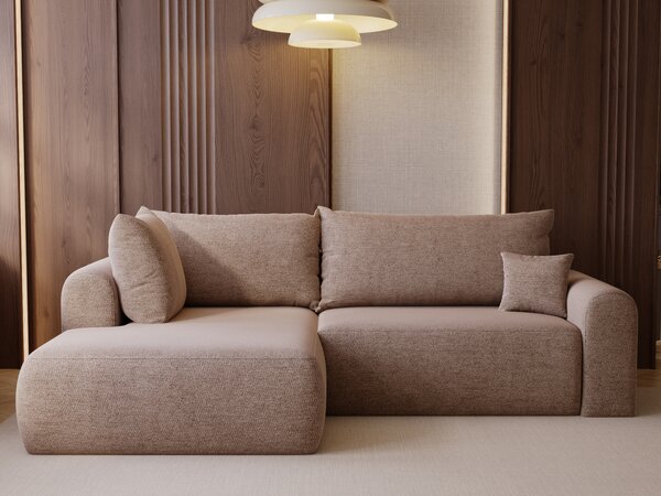 Narożnik L Lewy z funkcją spania i pojemnikiem Savana Bis Beżowy ciemny