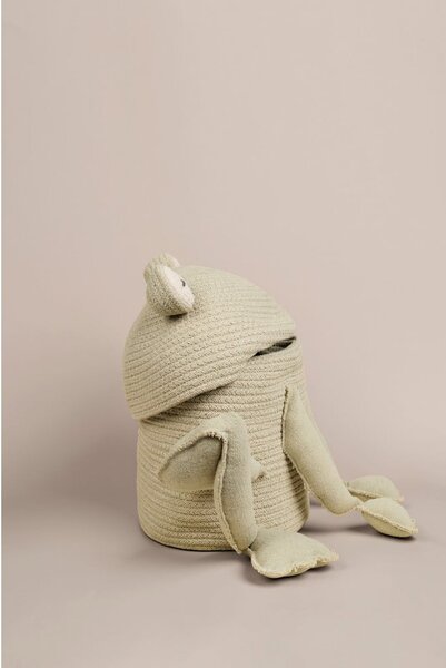 Jasnozielony tekstylny dziecięcy kosz na zabawki ø 23x35 cm Fred the Frog – Lorena Canals