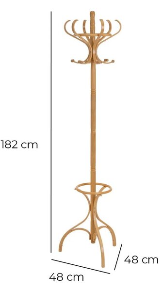 Wieszak z litego drewna topolowego w naturalnym kolorze Thonet – Casa Selección