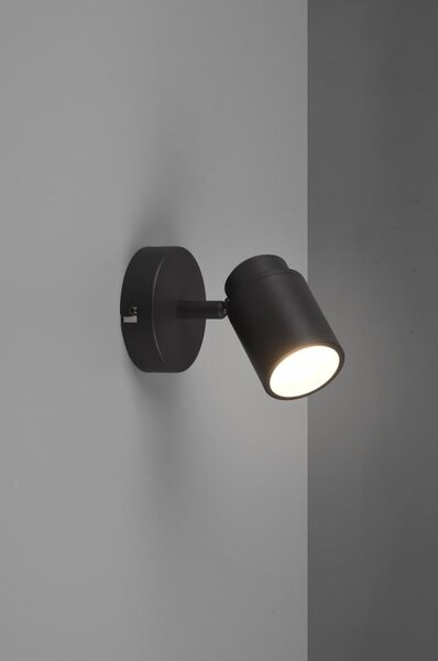 Metalowa lampa punktowa w kolorze matowej czerni 10x9 cm Angelo – Trio