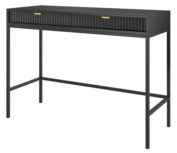 Toaletka z czarnymi metalowymi nogami Amber czarna