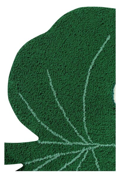 Ciemnozielony bawełniany dywan dziecięcy tkany ręcznie odpowiedni do prania 120x180 cm Monstera Leaf – Lorena Canals
