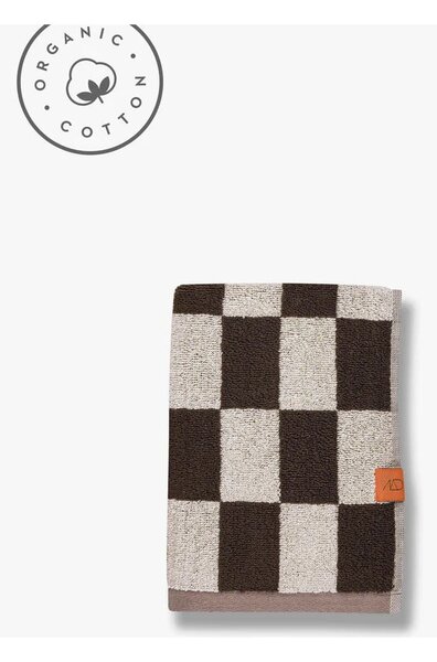 Brązowy ręcznik frotte z bawełny organicznej 50x90 cm Retro – Mette Ditmer Denmark