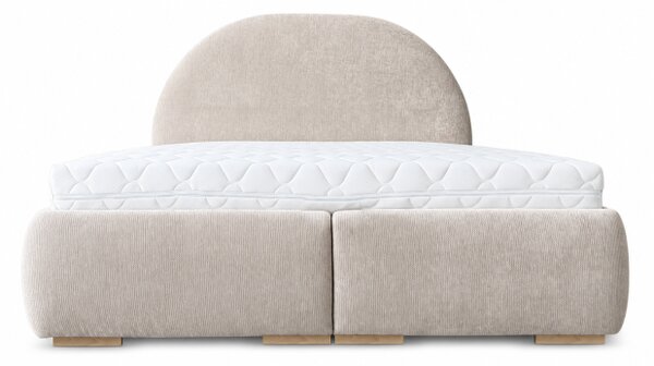 Łóżko tapicerowane 140x200 LUNARO materac pocket pojemnik PREMIUM Beż