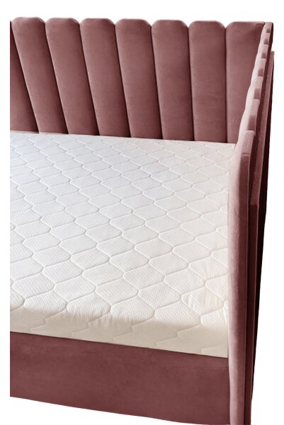 Łóżko tapicerowane sypialniane COMO 120x200 materac pojemnik PREMIUM Bordo