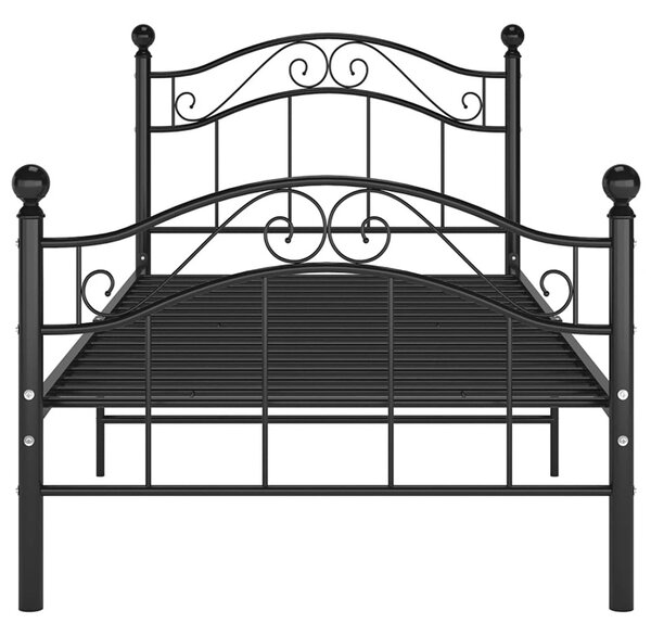 Metalowe czarne pojedyncze łózko 90x200 cm D9-Z08