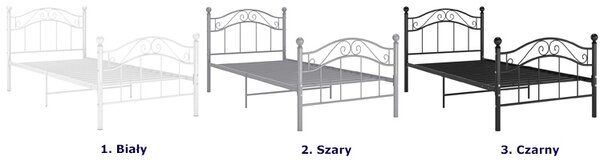 Metalowe czarne pojedyncze łózko 90x200 cm D9-Z08