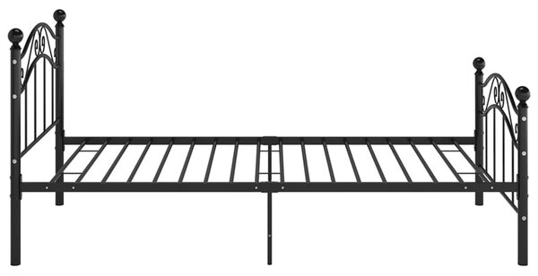 Metalowe czarne pojedyncze łózko 90x200 cm D9-Z08