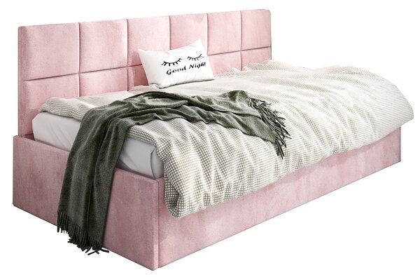 Różowe łóżko z pikowanym oparciem Lenny 4X - 3 rozmiary