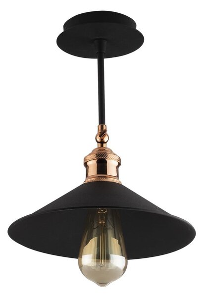 Czarna lampa sufitowa z metalowym kloszem ø 24 cm Berceste – Opviq lights