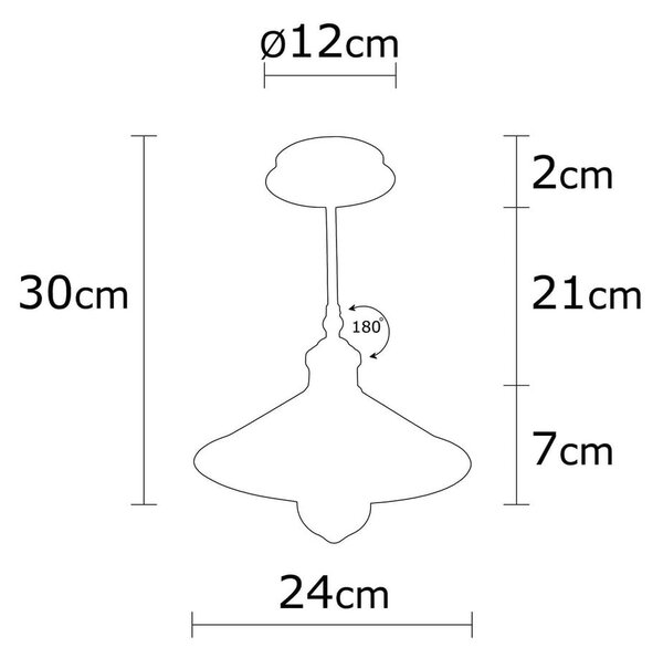 Czarna lampa sufitowa z metalowym kloszem ø 24 cm Berceste – Opviq lights