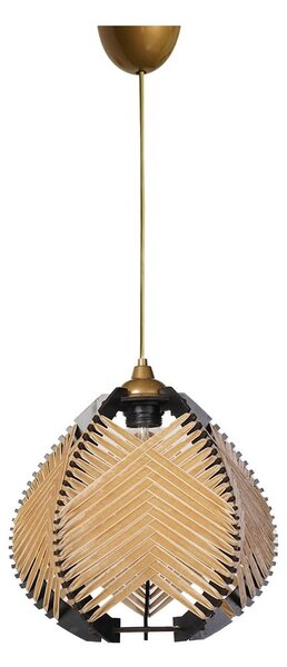 Czarno-beżowa lampa wisząca z tekstylnym kloszem ø 25 cm – Opviq lights