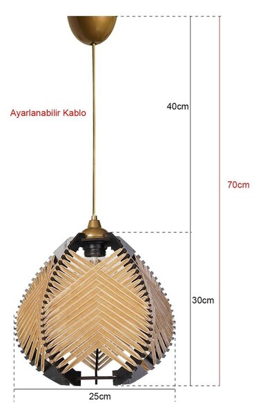 Czarno-beżowa lampa wisząca z tekstylnym kloszem ø 25 cm – Opviq lights