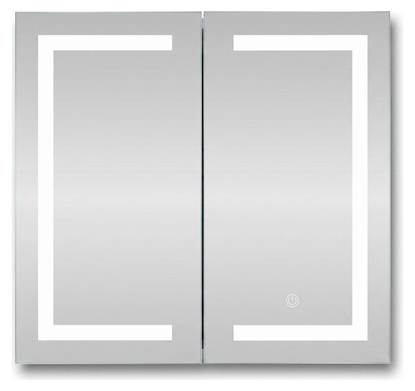 SensaHome szafka z lustrem i oświetleniem LED - Szafka łazienkowa - 3 kolory LED - 60 x 65 cm