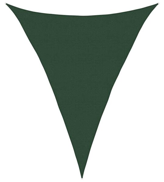 Żagiel przeciwsłoneczny, 160 g/m², ciemnozielony, 5x7x7 m, hdpe