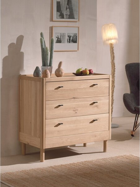 Komoda dziecięca z litego drewna dębowego w naturalnym kolorze 100x95x55 cm Forrest – Vipack