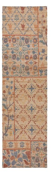 Chodnik z mieszanki juty tkany ręcznie w naturalnym kolorze 60x230 cm Taylor Patchwork – Flair Rugs