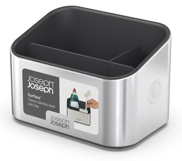 Metalowy stojak na akcesoria do mycia naczyń w kolorze srebra z połyskiem Surface – Joseph Joseph