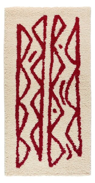 Kremowo-czerwony dywan Le Bonom Morra, 80x150 cm