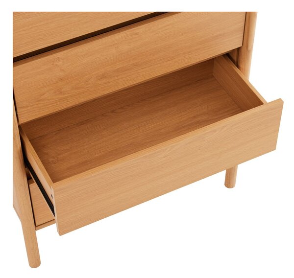 Wysoka komoda Blair z 5 szufladami (CD02) naturalny dąb 70x118 cm