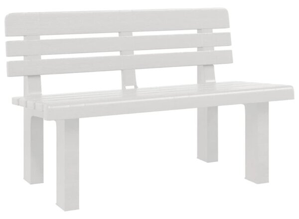 Ławka ogrodowa, biała, 110x52x71 cm, polipropylen