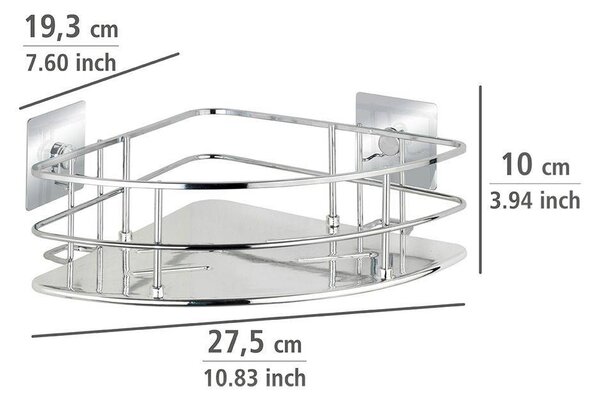 Półka łazienkowa narożna QUADRO, Turbo - Loc, WENKO