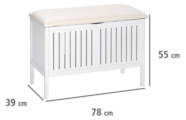 Pufa łazienkowa OSLO, kosz na pranie, schowek - 2w1, WENKO