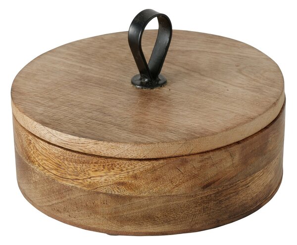 Pudełko okrągłe KABIR, drewno mango, Ø 19 cm