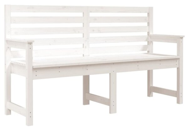 Ławka ogrodowa, biała, 159,5x48x91,5 cm, lite drewno sosnowe