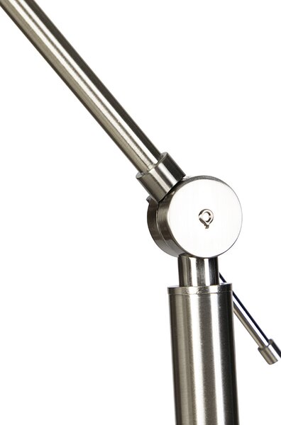 Lampa podłogowa stalowa regulowana z czarnym kloszem 50 cm - Editor