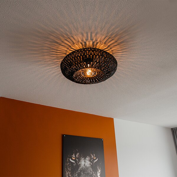 Lampa sufitowa w stylu retro czarna 50 cm - Lina