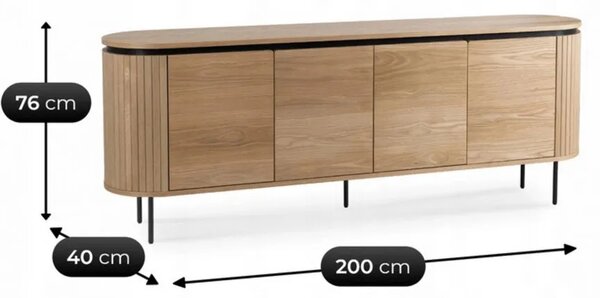 Nowoczesna komoda na nóżkach 200cm dąb L4-E83
