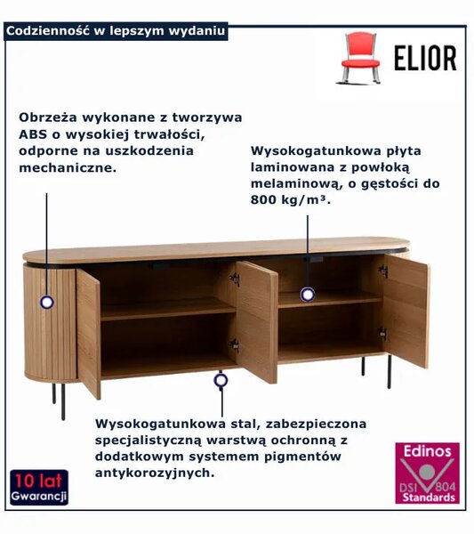 Nowoczesna komoda na nóżkach 200cm dąb L4-E83