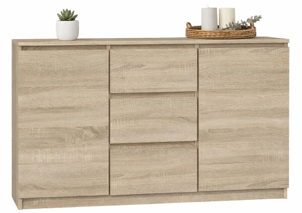 Z drzwiczkami komoda i szufladami sonoma dąb 120 cm D1-P69