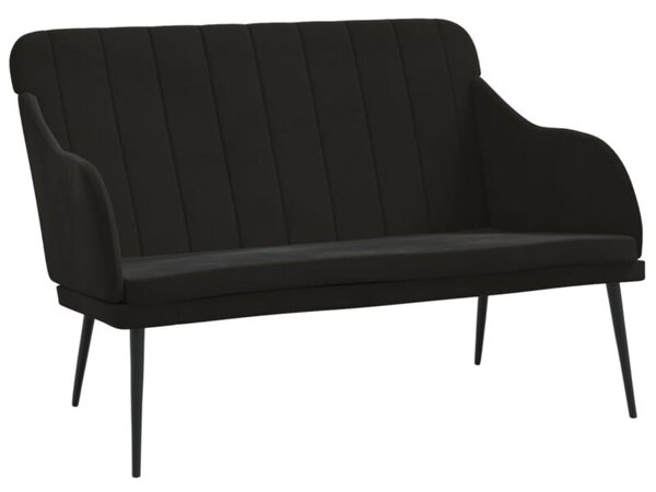 Ławka, czarna, 110x76x80 cm, obita aksamitem