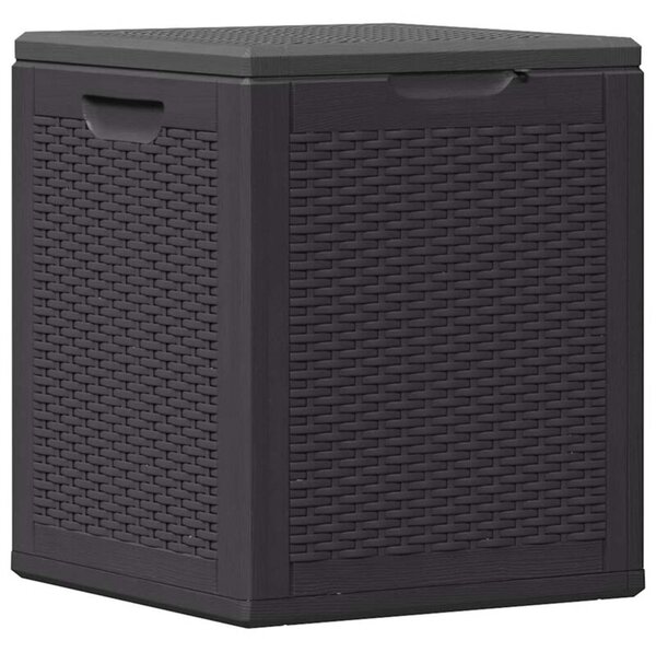 Skrzynia ogrodowa, 90 l, czarna, rattan pp