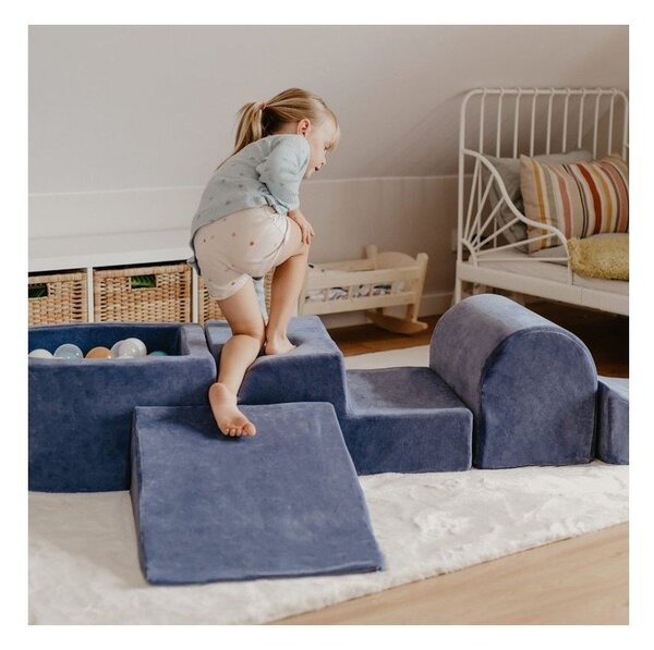 Kremowy sztruksowy piankowy plac zabaw 5 szt. wysokość 30 cm 250x45 cm Montessori – Meowbaby