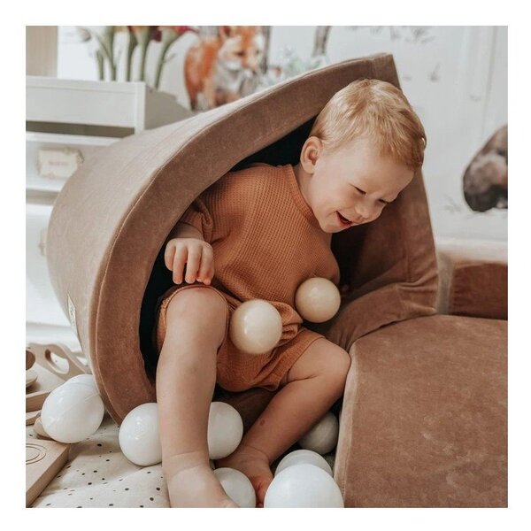 Brązowy sztruksowy piankowy plac zabaw 5 szt. wysokość 30 cm 250x45 cm Montessori – Meowbaby