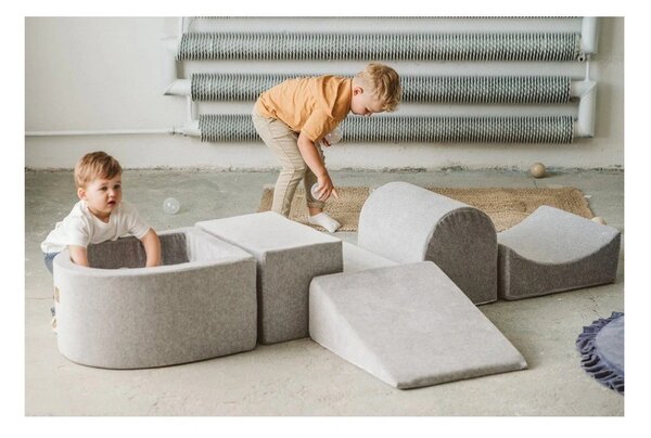 Kremowy sztruksowy piankowy plac zabaw 5 szt. wysokość 30 cm 250x45 cm Montessori – Meowbaby