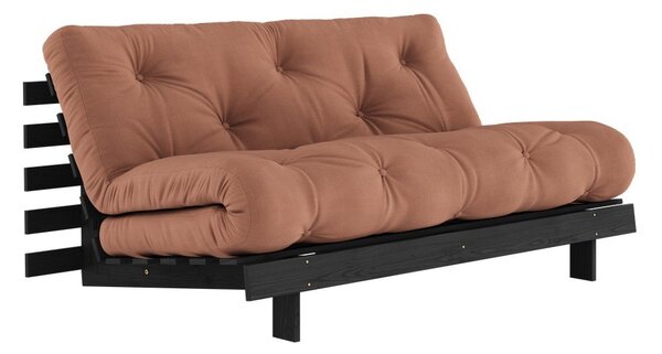 Ceglasta rozkładana sofa 160 cm Roots Black Night – Karup Design