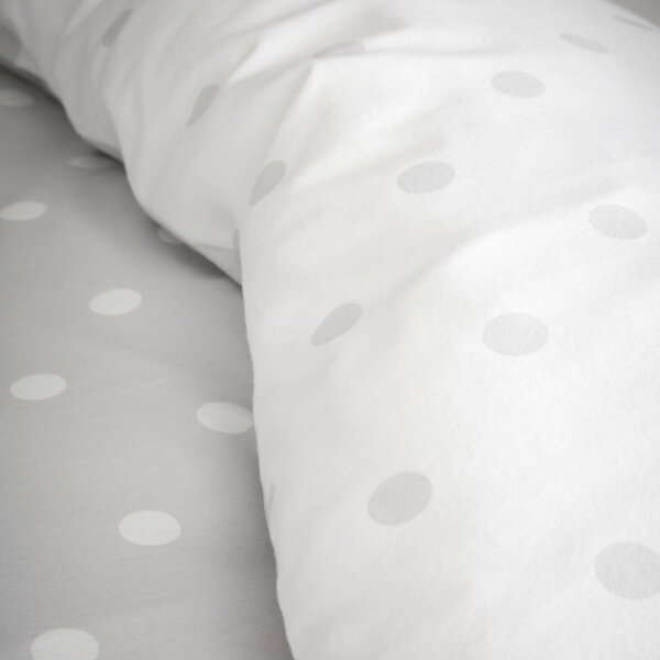 Biało-szara flanelowa pościel dwuosobowa 200x200 cm Polka Dot – Catherine Lansfield