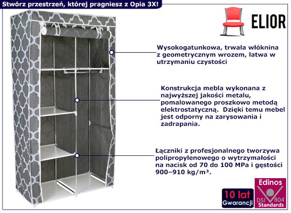 Tekstylna szafa z geometrycznym wzorem 45x12x4 P1-F70
